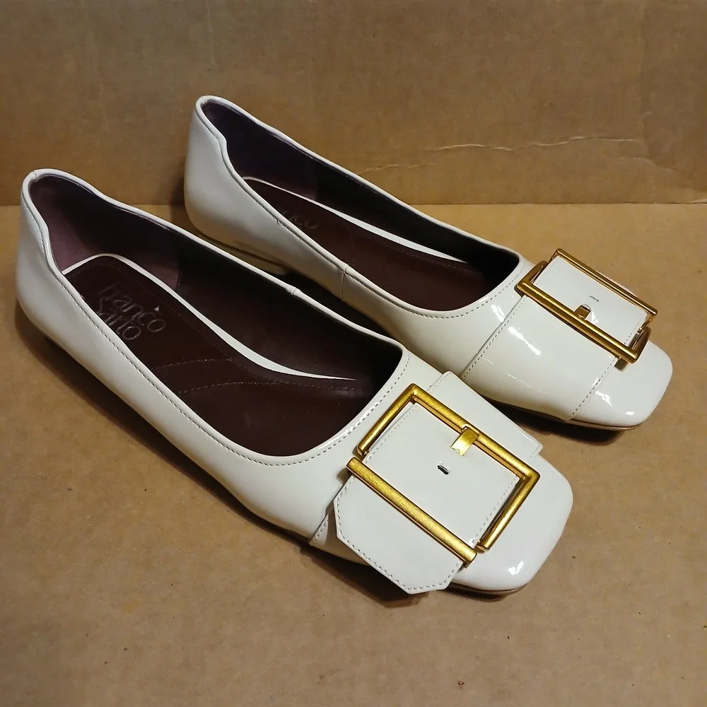 Franco Sarto Women's 8 M Tahlia Ballet Flat Cream Gold Business Casual Work - Picture 1 of 8